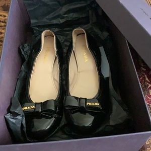 Authentic Prada logo flats